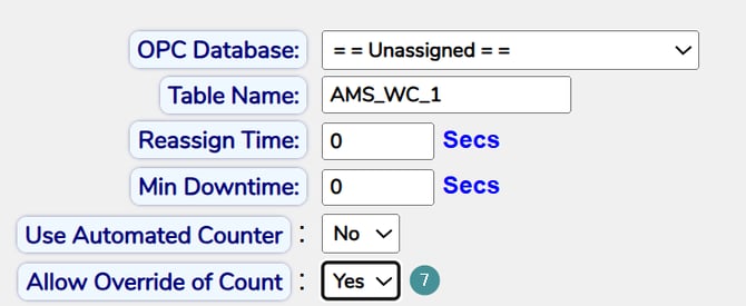change Allow Override of Count
