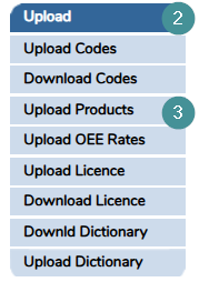 import products menu