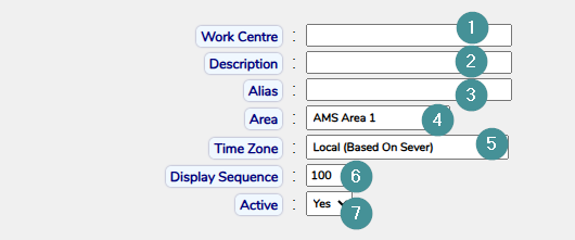 work centre settings