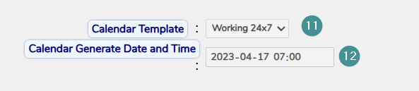 work centre and calendar settings