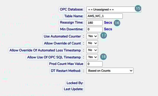 Work centre opc configration